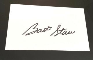 Bart Starr Signed Autograph 3x5 Index Card Nfl Hall Of Famer Green Bay Packers
