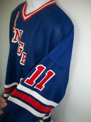 Mens Vintage CCM York Rangers 11 NHL Hockey Jersey - w.  Fabric Emblems - XL 2