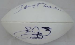 Emmitt Smith & Jerry Rice Autographed Wilson White Panel Football Jsa B19228