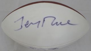 Emmitt Smith & Jerry Rice Autographed Wilson White Panel Football JSA B19228 2