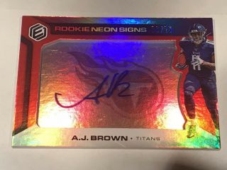 Aj Brown 2019 Panini Elements Rookie Rc Neon Signs Red Auto Autograph 06/25