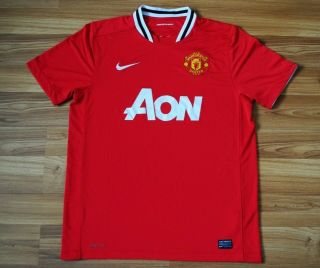 Size Large Manchester United Home Football Shirt 2011 - 2012 Jersey Nike Red Aon