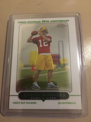 2005 Topps Chrome 190 Aaron Rodgers Packers Rc Rookie Hot