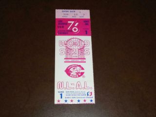 1976 Cincinnati Reds World Series Baseball Ticket Game 1 Morgan Hr Reds Win