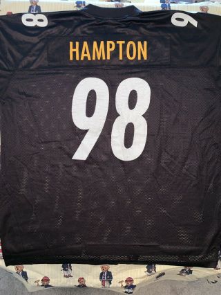 Throwback Pittsburgh STEELERS 98 CASEY HAMPTON REEBOK MENS 3XL XXL Jersey 2