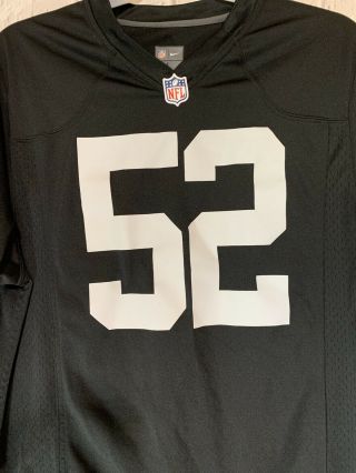 Nike On Field NFL Khalil Mack 52 Raiders Football Jersey Black Size Large 2