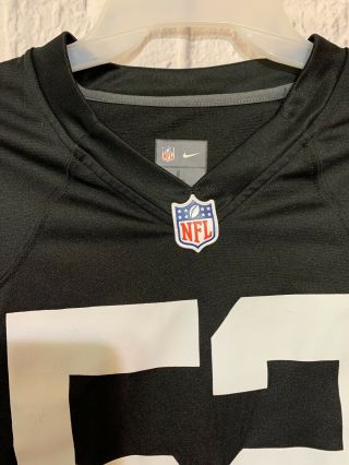 Nike On Field NFL Khalil Mack 52 Raiders Football Jersey Black Size Large 3