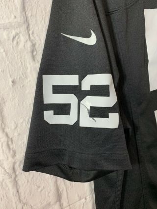 Nike On Field NFL Khalil Mack 52 Raiders Football Jersey Black Size Large 8