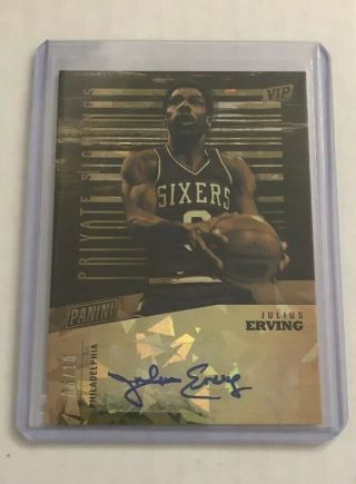 2019 Panini National Vip Private Signings Auto Julius Erving 6/10 Jsy 1/1 Gold