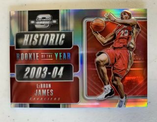 Lebron James 2018 - 19 Contenders Optic Historic Rookie Of The Year Silver Prizm