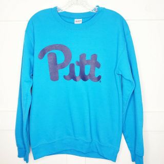 Pitt Panthers Old School Sweatshirt Pittsburgh Hail To Pitt Mens Small