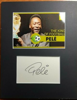 Pele " King Of Football " Authentic Autograph 8 X 10 Photo Display W/coa