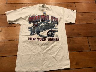 Vintage Bowl Xxii Logo 7 Large T - Shirt 1987 Nfl Football York Giants