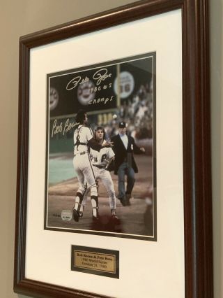 Pete Rose And Bob Boone World Series Signed 8x10