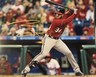Bryce Harper - Hand Signed Autograph 8x10 Photo - Phillies Nationals Baseball