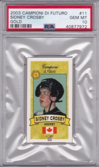 Sidney Crosby 2003 Campioni Di Futuro Gold /500 Psa 10 Gem Mt Rc Penguins Pop 2
