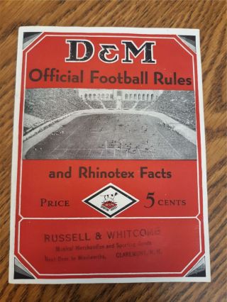1932 D&m Official Football Rules & Rhinotex Facts Basketball