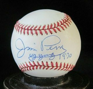 Jim Perry Signed Oal Baseball W/coa W/ " Cy Young 1970 " Inscription,  Twins,  A 