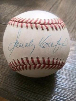 Sandy Koufax Autographed Baseball On Rawlings Ball