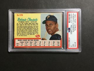 1962 Post Cereal Roberto Clemente 173 Red Lines Psa 3