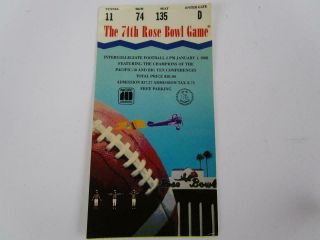 1988 74th Rose Bowl Ticket Stub Usc Vs Michigan State Football Pasadena Calif