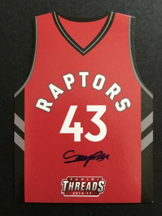 2016 - 17 Panini Threads Pascal Siakam Rookie Rc Die - Cut Jersey Auto /199 Sp