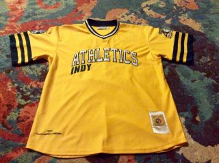 Negro League Indianapolis Athletics Xl Jersey 10 Yellow Headgear Authentic Vg