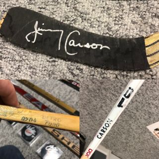 Detroit Red Wings Jimmy Carson Auto Autographed Signed Game Stick