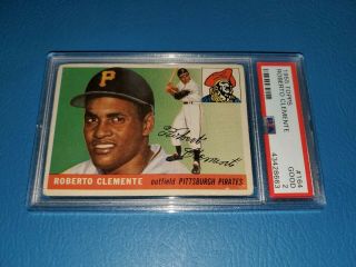 1955 Topps Roberto Clemente Baseball Rookie Card 164 Psa 2 Rc Great Eye Appeal