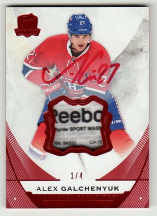 Alex Galchenyuk 2015 - 16 Upper Deck The Cup Red On Card Auto/tag 1/4 Coyotes