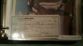 Al Barlick & Buck Leonard Rare Signed Personal Checks With