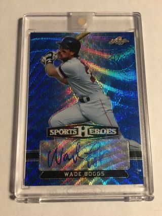 Wade Boggs 2018 Leaf Metal Sports Heroes Blue Wave Auto 1/8 Boston Red Sox