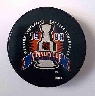 1996 Stanley Cup Championship Official Game Puck