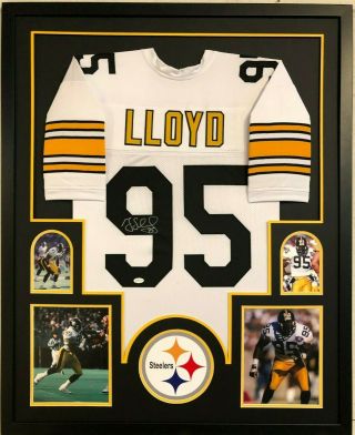 Framed Pittsburgh Steelers Greg Lloyd Autographed Signed Jersey Tse