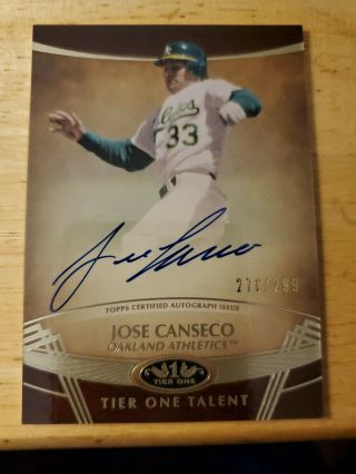 2019 Topps Tier One Jose Canseco Auto Signed 270/299 A 