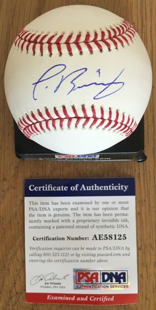 Javier Baez W/ 9 Licensed Psa/dna Authenticated Signed Manfred Baseball