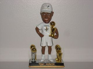 Tony Parker San Antonio Spurs Bobble Head 4x Champ & Mvp Trophy D/300 Nba