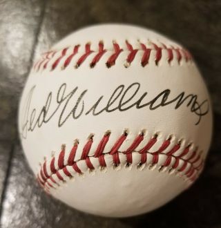 Ted Williams Signed Baseball - Jsa Authentication - Boston Red Sox - Hof