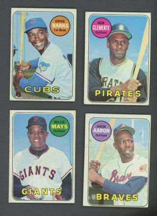 1969 Topps Baseball Complete Set (664) W/ Banks Clemente Mays Aaron Mantle Bench