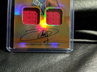 2014 Joel Embiid Panini RC Gold Standard ROOKIE AUTOGRAPH PATCH /149 Auto RC 2