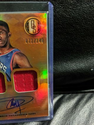 2014 Joel Embiid Panini RC Gold Standard ROOKIE AUTOGRAPH PATCH /149 Auto RC 5