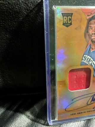 2014 Joel Embiid Panini RC Gold Standard ROOKIE AUTOGRAPH PATCH /149 Auto RC 6