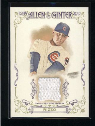 Anthony Rizzo 2015 Topps Allen & Ginter Game Worn Jersey Aj6888