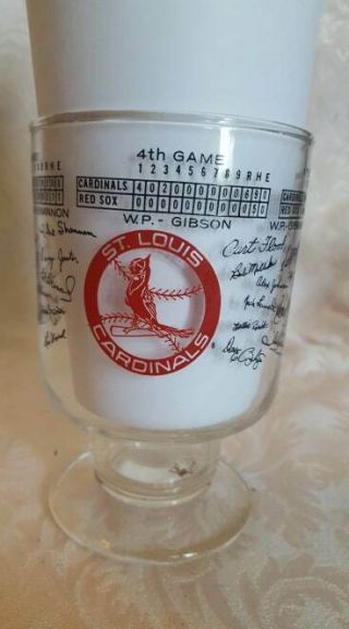 1967 World Champions St.  Louis Cardinals Glass Facsimile Signatures