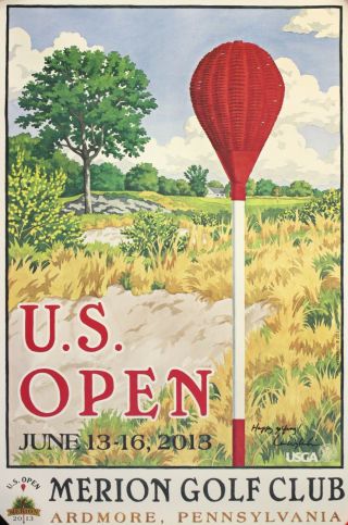 Golf,  Us Open Signed Poster,  Merion Golf Club,  Ardmore Pennsylvania 2013 Cd