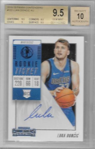 2018 - 19 Luka Doncic Contenders Auto Rookie Ticket Rc - Bgs 9.  5 Gem W/10 Auto