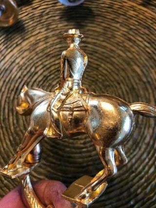 Barrel Racing Horse Trophy Figure - Vintage Metal - Male RS Owens 2