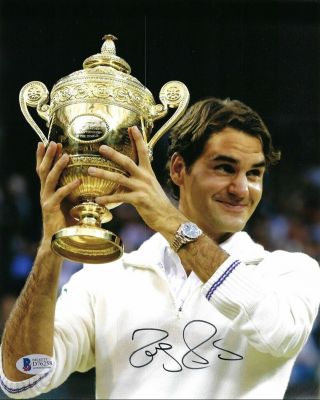 Roger Federer Signed 8x10 Tennis Photo Beckett