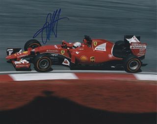 Sebastian Vettel Signed Autographed F1 Racing 2015 Ferrari 8x10 Photo Proof