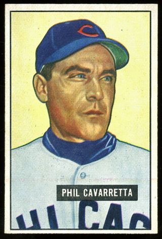 1951 Bowman 138 Phil Cavarretta,  Cubs.  Ex,